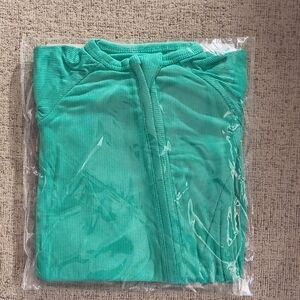 Teal Ribbed Zip-Up Jacket